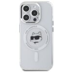 Karl Lagerfeld KLHMP15LHLSCHH iPhone 15 Pro 6.1" white hardcase IML Metal Choupette Head MagSafe - imagine 3