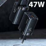 USAMS Wall Charger T41 USB-C + USB GaN 47W PD + QC (only head) Fast Charging black CC137TC01 (US-CC1 - imagine 2