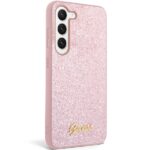 Guess GUHCS23MHGGSHP S23+ S916 pink hard case Glitter Script - imagine 3