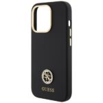 Guess GUHCP15XM4DGPK iPhone 15 Pro Max 6.7" black hardcase Silicone Logo Strass 4G - imagine 6