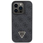 Guess GUHCP15LP4TDPK iPhone 15 Pro 6.1" black hardcase Leather 4G Diamond Triangle - imagine 3