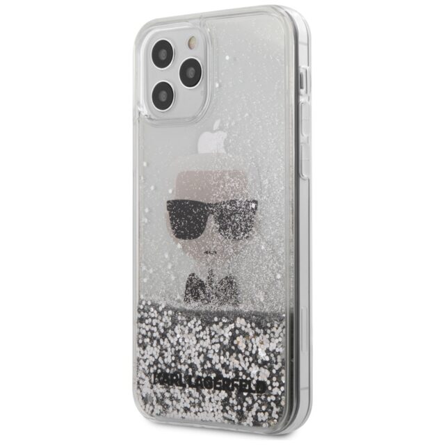 Karl Lagerfeld KLHCP12LGLIKSL iPhone 12 Pro Max 6,7" silver hardcase Ikonik Liquid Glitter - imagine 2