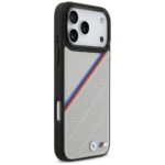 BMW M Tricolor Metal Logo MagSafe Case for iPhone 17 Pro Max Gray - imagine 4