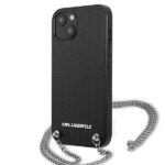 Karl Lagerfeld KLHCP13SPMK iPhone 13 mini 5,4" hardcase black Leather Textured and Chain - imagine 2