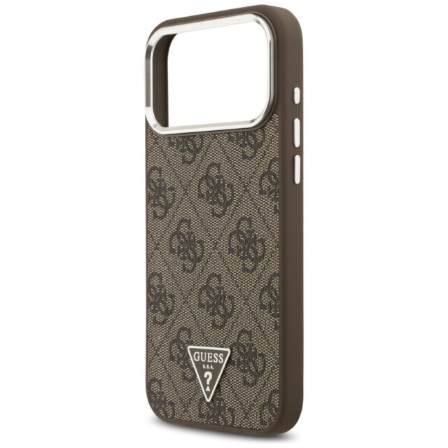 Case Guess 4G Triangle Logo MagSafe for iPhone 17 Pro Max brown - imagine 6