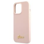 Guess GUHMP13XLSLMGLP iPhone 13 Pro Max 6,7" light pink hardcase Silicone Script Gold Log - imagine 6