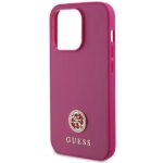 Guess GUHCP15XPS4DGPP iPhone 15 Pro Max 6.7" pink hardcase Strass Metal Logo - imagine 6