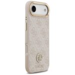 Case Guess 4G Strass Logo & Big Strap    Metal Buttons MagSafe for iPhone Air pink - imagine 4