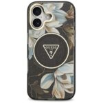 Guess IML Glitter Flowers Triangle MagSafe case for iPhone 17 black - imagine 3