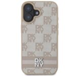 DKNY DKHCP16SPCPTSSP iPhone 16 6.1" pink hardcase Checkered Pattern & Printed Stripes - imagine 3