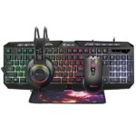 XTRIKE ME 4-in-1 Combo CMX-410 EN Over-Ear Headphones + Keyboard + Mouse + Mouse Pad Black