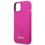 Guess GUHCP14MSLSMF iPhone 14 Plus / 15 Plus 6.7" fuschia hard case Silicone Vintage Gold Logo - imagine 6