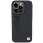 BMW BMHCP15LSLLBK iPhone 15 Pro 6.1" black Leather Hot Stamp - imagine 3