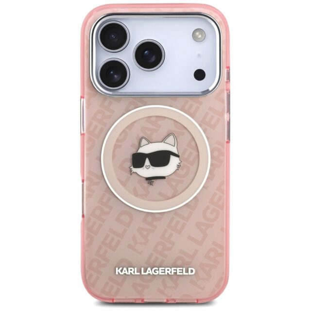 Case Karl Lagerfeld IML Choupette Head   Logo MagSafe for iPhone 17 Pro pink - imagine 3