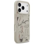 Karl Lagerfeld Grained Pattern & Logo MagSafe Case for iPhone 17 Pro Gray - imagine 4