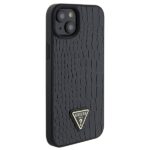 Guess GUHCP15SPCRTHCK iPhone 15 / 14 / 13 6.1" black hardcase Croco Triangle Metal Logo - imagine 4