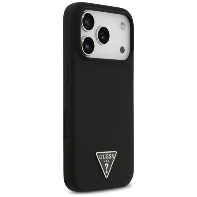 Case Guess Silicone Triangle Logo MagSafe for iPhone 17 Pro black - imagine 4