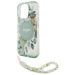 Guess GUHMP16XHFWBRCESN iPhone 16 Pro Max 6.9" green hardcase IML Flowers With Pearl Strap Ma - imagine 5