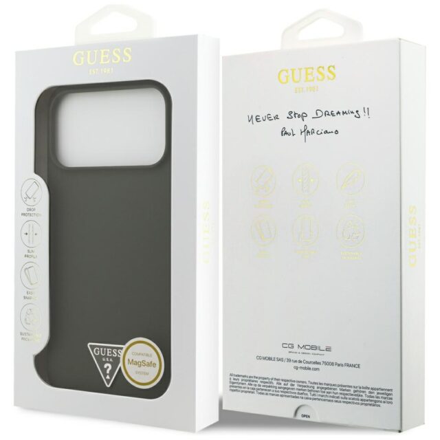 Case Guess Silicone Triangle Logo MagSafe for iPhone 17 Pro Max khaki - imagine 8