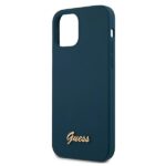 Guess GUHCP12SLSLMGBL iPhone 12 mini 5,4" blue hardcase Metal Logo Script - imagine 6