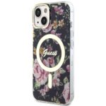 Guess GUHMP14MHCFWSK iPhone 14 Plus / 15 Plus 6.7" black hardcase Flower MagSafe - imagine 2