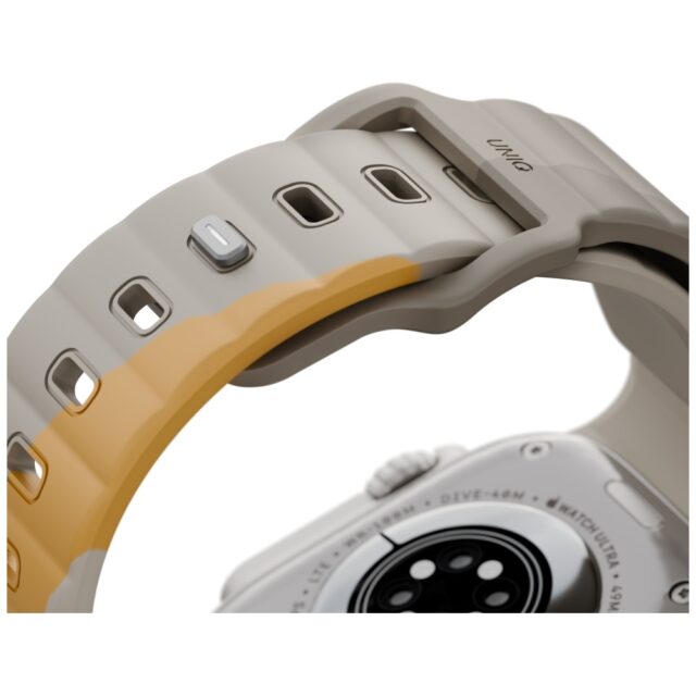 Strap UNIQ Stride De Rubber for Apple Watch 49/46/45/44mm beige - imagine 2