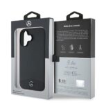 Mercedes MEHMP16S23RBARK iPhone 16 6.1" czarny/black hardcase Textured And Plain Leather MagSafe - imagine 8