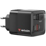 Verbatim Charger GaN 65W 2xUSB-C/USB-A + EU/UK/US Adapter black 32217