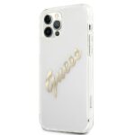 Guess GUHCP12MKTRSVGO iPhone 12/12 Pro 6,1" Transparent hardcase Vintage Script Gold - imagine 2