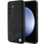 Case BMW BMHCS24M23RCGPK S24+ S926 black hardcase Signature Leather Crossing Lines Pattern