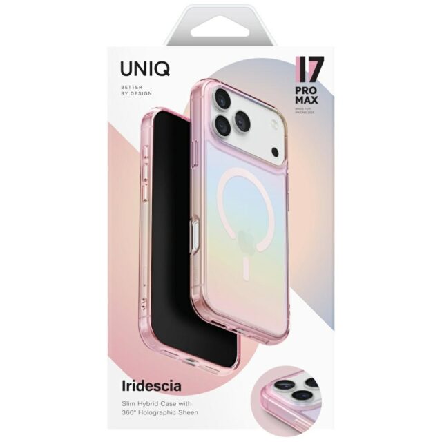 UNIQ Iridescia case for iPhone 17 Pro Max Magclick Charging pink prism - imagine 6