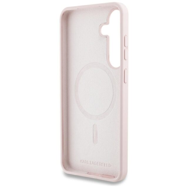 Case Karl Lagerfeld Silicone Graffiti Ikonik Printed Logo MagSafe for Samsung Galaxy S25 pink - imagine 7