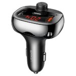 USAMS Hands-Free Set C25 50W with FM Transmitter, Bluetooth, MP3, 2xUSB / USB-C black CC14