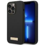 Guess GUHMP14XSBPLK iPhone 14 Pro Max 6,7" black hard case Silicone Logo Plate MagSafe