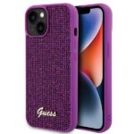 Guess GUHCP15SPMSDGSF iPhone 15 / 14 /13 6.1" fuschia hardcase Disco Metal Script