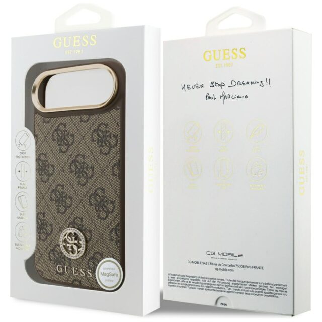 Case Guess 4G Strass Logo MagSafe for iPhone Air brown - imagine 8