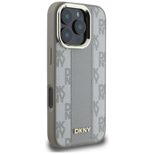Case DKNY Checkered Pattern Magsafe for iPhone 16 Pro beige - imagine 4
