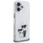 Case Karl Lagerfeld IML Aquarelle Karl   & Choupette & Logo for iPhone 16 white - imagine 4