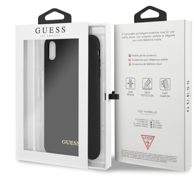Guess GUHCI65LSGLBK iPhone Xs Max black hard case Silicone - imagine 7