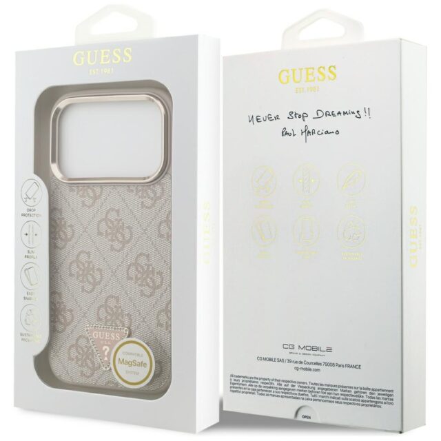Case Guess 4G Triangle Logo MagSafe for iPhone 17 Pro pink gold - imagine 8
