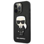 Karl Lagerfeld KLHCP13LOKPK iPhone 13 Pro / 13 6,1" black hardcase Saffiano Ikonik Karl`s Patc - imagine 2