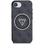 Case Guess IML Metal Glitter 4G Circle Triangle MagSafe for iPhone 16e black - imagine 3
