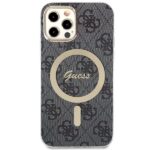 Guess Set GUBPP12MH4EACSK Case+ Charger iPhone 12/12 Pro /black hard case 4G Print MagSafe - imagine 3