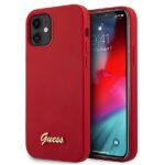 Guess GUHCP12SLSLMGRE iPhone 12 mini 5,4" red hardcase Metal Logo Script