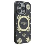 Guess GUHMP16XH4PYEEK iPhone 16 Pro Max 6.9" black hardcase IML Peony On 4G Background MagSa - imagine 4