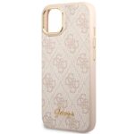 Guess GUHCP14SHG4SHP iPhone 14 / 15 / 13 6.1" pink hard case 4G Vintage Gold Logo - imagine 6