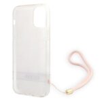 Guess GUOHCP12MH4STP iPhone 12/12 Pro pink hardcase 4G Print Strap - imagine 7