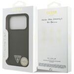 Case Guess Silicone Triangle Logo MagSafe for iPhone 17 Pro khaki - imagine 8