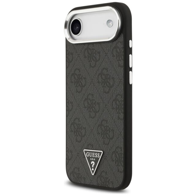 Case Guess 4G Triangle Logo MagSafe for iPhone Air black silver - imagine 2