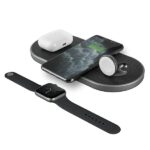 UNIQ Aereo Plus Wireless Charger 3in1 30W Fast charge obisdian knit black (LITHOS Collective) - imagine 3